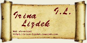 Irina Lizdek vizit kartica